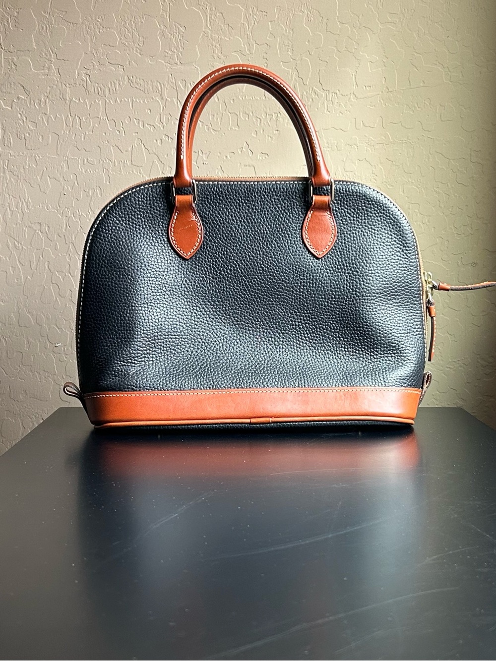 Dooney & Bourke Black Pebble Grain Zip Satchel - Picture 2 of 7